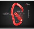Climbing Button Carabiner Outdoor Rock Climbing Equipment Hook Lock- Silver