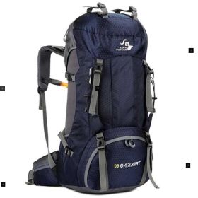 Large 132 Lb Capacity Back Country Hiking Backpack- Navy Blue