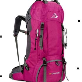 Large 132 Lb Capacity Back Country Hiking Backpack- Pink