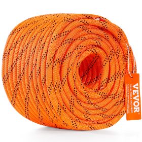 Double Braided Polyester Rope, 3/8 In X 120 Ft, 48 Strands, 4000 LBS Breaking Strength Outdoor Climbing Rope