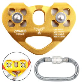 Heart Shaped Rock Climbing Double Shaft Pulley- Gold