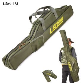 Foldable pot belly fishing rod bag- Green