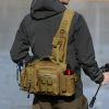 Chest Pack And Fishing Rod Bag High-capacity Fishing Backpack-Brown