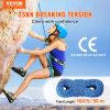 10.2mm Dynamic Climbing Rope, 50M 164ft Outdoor Rock Climbing Rope 25KN Breaking Tension
