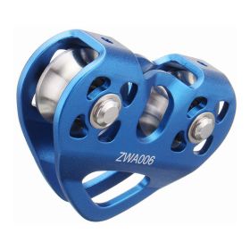 Heart Shaped Rock Climbing Double Shaft Pulley- Blue