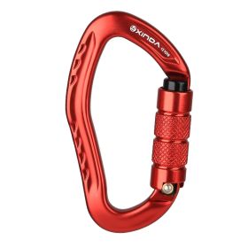 Climbing Button Carabiner Outdoor Rock Climbing Equipment Hook Lock- Red