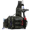Chest Pack And Fishing Rod Bag High-capacity Fishing Backpack-Grn/Gry Camo