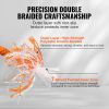 Double Braided Polyester Rope, 3/8 In X 120 Ft, 48 Strands, 4000 LBS Breaking Strength Outdoor Climbing Rope