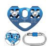 Heart Shaped Rock Climbing Double Shaft Pulley- Blue