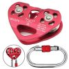 Heart Shaped Rock Climbing Double Shaft Pulley-Red
