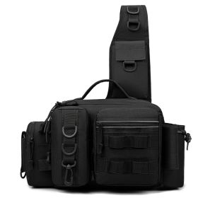 Chest Pack And Fishing Rod Bag High-capacity Fishing Backpack-Black