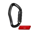 Climbing Button Carabiner Outdoor Rock Climbing Equipment Hook Lock- Black
