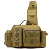Chest Pack And Fishing Rod Bag High-capacity Fishing Backpack-Brown