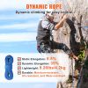 10.2mm Dynamic Climbing Rope, 60M(197ft) Outdoor Rock Climbing Rope 25KN Breaking Tension