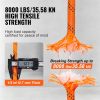 Double Braided Polyester Rope, 1/2 In X 120 Ft, 48 Strands, 8000 LBS Breaking Strength Outdoor Climbing Rope