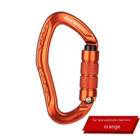 Climbing Button Carabiner Outdoor Rock Climbing Equipment Hook Lock- Orange