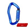 Climbing Button Carabiner Outdoor Rock Climbing Equipment Hook Lock- Blue