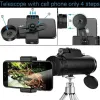 Compatible with Apple, Monocular Telescope Zoom Scope with Compass Phone Clip Tripod