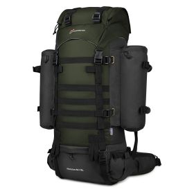 Extra Large Hiking and Mountaineering Backpack- Black/Green