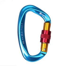 Outdoor Professional Rock Climbing Main Lock Carabiner Small D-shaped Main Lock - Blue/ Red