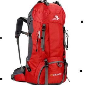 Large 132 Lb Capacity Back Country Hiking Backpack- Red