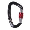 Outdoor Professional Rock Climbing Main Lock Carabiner Small D-shaped Main Lock - Black/ Red