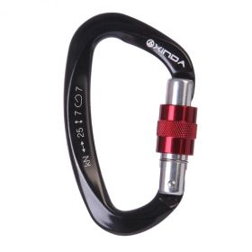 Outdoor Professional Rock Climbing Main Lock Carabiner Small D-shaped Main Lock - Black/ Red