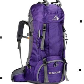 Large 132 Lb Capacity Back Country Hiking Backpack- Purple