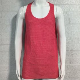 Men's Summer Loose Sleeveless Knitted Vest (Option: Red-XXL)